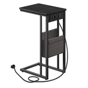 Songmics Stranska miza v obliki črke C 30x40x62 cm črna