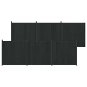 Panel ograde 6 pcs WPC i aluminij Crna