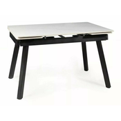 Miza Detroit 344 Beli marmor, Črna, 76x85x120cm, Podaljšanje, Keramika, Kovina