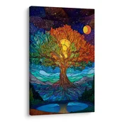 Slika čarobna noč in drevo življenja - 60x90