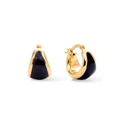 BERRIES uhani ženski pozlačeni srebrni emajl Viva Black Earings