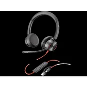 HP Slušalice Poly Blackwire 8225 Stereo MS Teams Cert USB-C Headset +USB-C, A Adapter, 8X225AA, Crne