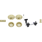 Blanco pribor SATIN GOLD InFino set 2x3,5 za dve koriti (skodelice, InFino okrasne rozete, C-prelivni prelivni set), z daljincem okrogel dvigalnik SATIN GOLD