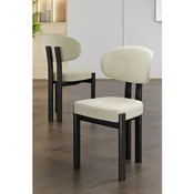 Hanah Home set trpezarijskih stolica Dore 4 kom, krem tkanina Babyface, crne metalne noge
