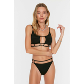 Trendyol Black Bikini Bottoms with Tie Detailed