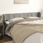 Vidaxl vidaXL Vzglavnik s krilci svetlo siv 183x23x78/88 cm žamet