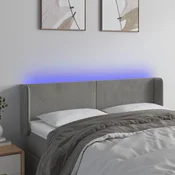 LED uzglavlje svjetlosivo 147x16x78/88 cm baršunasto