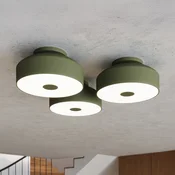 SOLLUX LIGHTING Stropna svetilka CLARO, olivno zelena, O 30 cm, kovina, 4 x E27 - Dnevna soba/jedilnica - olivno zelena, bela