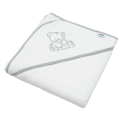 Otroška frotirna brisača z vezenino in kapuco New Baby 80x80 beli medved