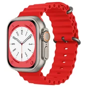 Silikonski pas za pametno uro Techsuit W038 za Apple Watch (42mm/44mm/45mm/46mm/49mm) - rdeč