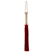 Devil Sticks Flogger with Metallic Leather Handle & Suede Leather Tails 46cm Red