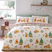 Enojna posteljnina v naravni barvi 135x200 cm Capy Christmas – Catherine Lansfield