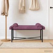 Klubska klop z gumbi in vzglavniki Vijolična 110 x 40 x 46 cm