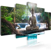Slika - Buddha and waterfall 100x50