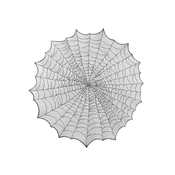 Okrogel prt Pajčevina črno-siv, poliester, premer 124 cm