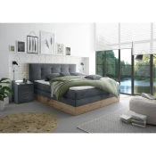 Livetastic POSTELJA BOXSPRING 180 cm x 200 cm , les, tekstil, leseni material antracit