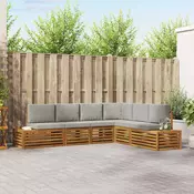 Set vanjskih sofa Prirodna i svijetlo siva 273 x 213,5 x 73 cm