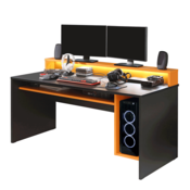 Računalniška miza/igralna miza, črna mat/oranžna, TEZRO