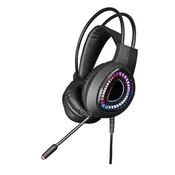 VARR GAMING RGB SLUŠALKE 40 MM Z MIKROFONOM USB 7.1 ZA PC IN PS5 ČRNE
