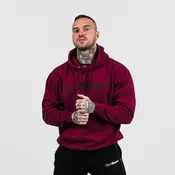 GymBeam Moški pulover PRO Hoodie Burgundy