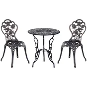 Homestar Vrtni garnitura za 2 osebi miza 60x67 cm stoli 40x39x82 cm bronasta