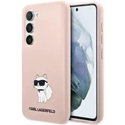 Karl Lagerfeld ovitek za Samsung S23+ Silicone Choupette, roza