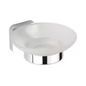Držalo za milo INSIA, matirano steklo, krom - Chrome - 110x52x130 mm - Sapho - INSIA - 120 - Medenina; steklo - Posoda za milo - Kvadratni - 110 - 52 - 130 - 14