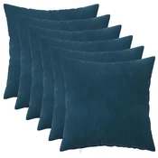 Vidaxl Prevleka za blazino 6 kos HEERLEN Modra 30 x 30 cm Žamet