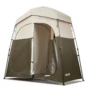 VEVOR Tuš šotor 2 sobi Zložljiv Prenosen Šotor za zasebnost 2140x1120x2130 mm Kaki