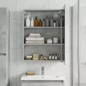 vidaXL Kopalniška ogledalna omara Betonsko siva 50 x 14,5 x 70 cm