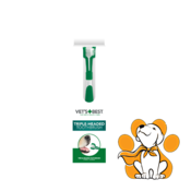 Vets Best Dental Triple Headed Toothbrush, Trostrana Cetkica Za Zube Za Pse