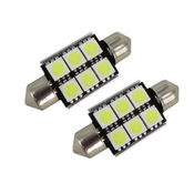 M-LINE žarnica LED 12V C5W 36mm 6xSMD 5050, bela, par