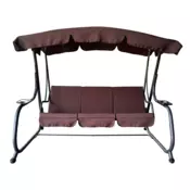 eoshop Vrtna gugalnica EILANA 220 cm rjava/temno siva z vodoodpornimi blazinami