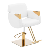 Salonski stol z naslonom za noge - 880 - 1030 mm - 200 kg - bela/zlata