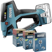 NOVUS NOVUS TOOLS baterijski spenjalnik J-551 set + 9.800 sponk - kompatibilen z 18V Li-Ion CAS baterijo - brez baterije in polnilca - za ploščate žične sponke 6-14 mm in žeblje 16 mm Novus Tools, (21507341)