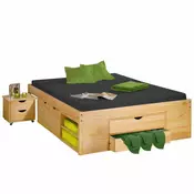 eoshop Multifunkcijska postelja KLASA 140x200 cm iz masivnega bora z prostorom za shranjevanje