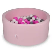 shumee Suhi bazen 90x40cm puder roza s 300 kroglami: bela, siva, roza