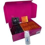 Komplet omrtvičenih kondomov - Delay pack (68 ks) + SE omrtvičen lubrikantni gel 15 ml + silikonske lisice Handcuffs