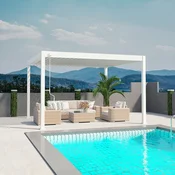 Bioklimatska pergola Antares Samostoječa, 3 x 4, Bela, Ročni