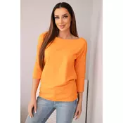 Ženska bluza z ladjastim izrezom, oranžna