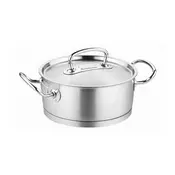 KORKMAZ Šerpa sa poklopcem Pro lIne Low Casserole A1169  Nerdajuci celik, 20cm, 2.8l, Inox