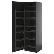 METOD Visoki element s izvlacnim fiokama, Crnosiva/Nickebo boja antracita, mat, 60x60x200 cm