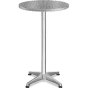 Po višini nastavljiva aluminijasta barska miza NERO, O60cm, srebrna Casaria