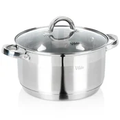 shumee Tradicionalni jekleni lonec s pokrovom za kuhanje in dušenje 24 cm 4,5 l