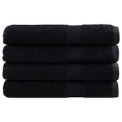 Vidaxl Premium brisače SOLUND 4 kos črna 80x200 cm 600 g/m2