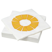 BRÖGGAN Papirna salveta, bela/žuta, 33x33 cm