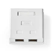 Nedis Network Wall Box | Na steni | 2 vrata | UTP CAT6 | Naravnost | Ženska | Pozlačeno | PVC | Bela | Škatla