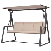 Homestar Veranda gugalnik za 3 osebe z blazinami 205x130x175 cm kaki