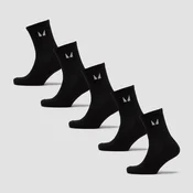 MP Unisex Crew Socks (5 Pack) - Black - UK 12-14