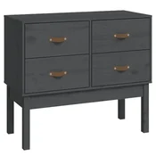 Vidaxl Konzolna omarica siva 90x40x78 cm trdna borovina